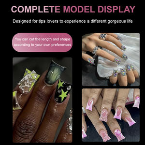 Ongles carrés effilés en acrylique à couverture complète, faux ongles à presser pour le bricolage et les professionnels de salon - Product Image 6