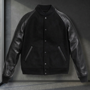 Veste universitaire Stonefield Manufacturing - 100% laine, patchwork en toile, à capuche, imperméable, streetwear, vêtements d'extérieur pour l'hiver - Product Image 2
