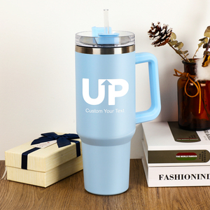 Custom 40oz Stainless Steel Tumbler with Handle & <b>Straw</b> <b>Reusable</b> Vacuum Insulated Water Bottle for Iced Coffee - Product Image 5