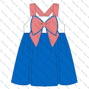 Vestidos para Bebés Niñas, Conjunto a Juego para Hermanas con Diseño de Rayas para el 4 de Julio, Ropa de Verano, Vestido de Dos Piezas para Niñas - Product Image 5