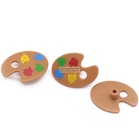 MOC 93551 Blocs de construction à petites particules, accessoires décoratifs, accessoires de scène, pièces imprimées, palette de peinture, planche à dessin