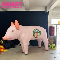 Ballon gonflable en forme de cochon assis, fabriqué en usine, pour la décoration d'événements d'ouverture de magasin, idée de cochon de dessin animé gonflable.