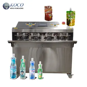 KOCO touch screen PLC control system 8 head liquid filling and sealing machine