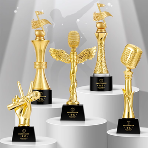 Concorso personalizzabile di recitazione di musica ospite di musica per il discorso con medaglia di cristallo in resina trofeo in resina - Product Image 3