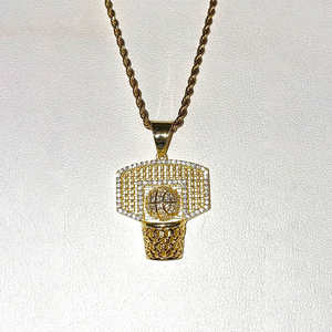 Bijoux glacés en argent Sterling 925, pendentifs de <span class=keywords><strong>basket</strong></span>-ball en argent Zircon cubique pour hommes - Product Image 5