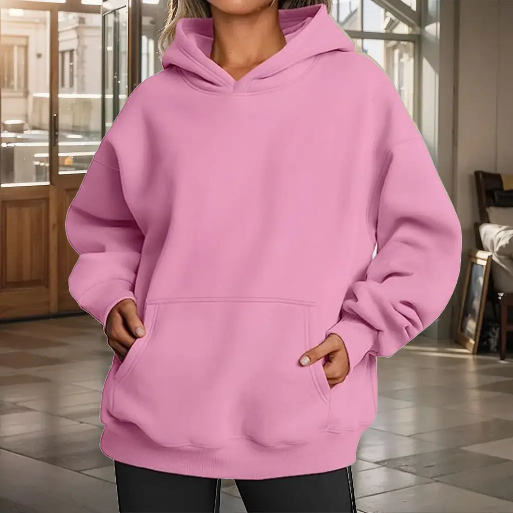 Sweats à capuche surdimensionnés personnalisés pour femmes jogging à manches longues de haute qualité, costume imprimé pour filles/