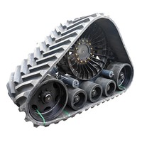 Kits de conversion de chenilles en caoutchouc à système triangulaire robustes pour moissonneuses John Deere S770
