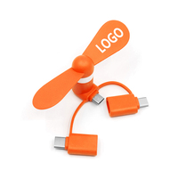 Ventilateur USB-C miniature personnalisé avec logo, cadeaux de marque personnalisés, câble 3 en 1, ventilateur pour téléphone portable, compatible avec tous les téléphones mobiles