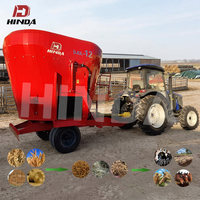Nouvelle machine mélangeuse d'aliments TMR tractée pour élevage bovin laitier, wagon mélangeur vertical de rations totales mélangées et broyeur d'ensilage, moteur diesel 60 CV