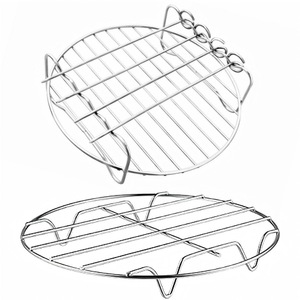 Rejilla de acero inoxidable para vaporera, rejilla redonda para barbacoa, rejilla para asar carne, rejilla de alambre para barbacoa, rejilla vertical para freidora de aire, rejilla para brochetas - Product Image 4