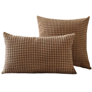 Housse de coussin en velours côtelé, coussin décoratif personnalisé avec impression personnalisée, pour le canapé, 18x18 unités - Product Image 1