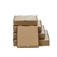 Caja de Pizza de Papel Biodegradable con Logotipo Personalizado, Caja de Pizza de Cartón Corrugado Natural Desechable de Grado Alimenticio para Llevar