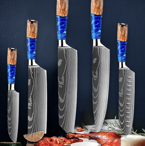 Couteau de <span class=keywords><strong>chef</strong></span> forgé damas laser en acier inoxydable de haute qualité couteau de cuisine santoku-paudin <span class=keywords><strong>pro</strong></span> couteau de cuisine 8 pouces <span class=keywords><strong>chef</strong></span> - Product Image 3