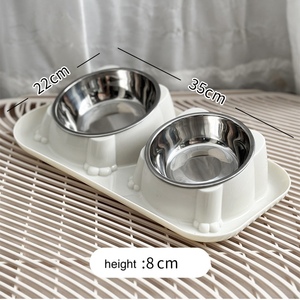 Double <span class=keywords><strong>Dog</strong></span> Água e Comida Tigelas Tigelas de aço inoxidável com resina antiderrapante Estação Pet Alimentador Tigelas para Cachorro Médio Cães Gatos - Product Image 6