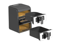 Friteuse à air double panier 10,1-20L avec contrôle numérique et écran LED, multifonction, sans huile, pour usage domestique