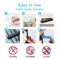 Organisateur de câbles rectangulaire en nylon, support de câbles avec boucle en plastique pour le rangement des fils, clips de câbles en silicone à forte résistance à la traction
