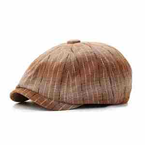 Gorro Octogonal Unisex a Cuadros, 100% Algodón Transpirable, Gorra de Moda Británica, Boina Casual, Estilo Newsboy, Tendencia para las Cuatro Estaciones - Product Image 1
