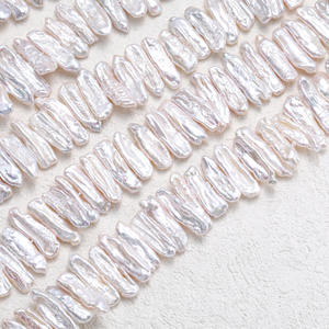 Perlas Naturales de Agua Dulce y Cuentas de Pipa Barrocas Coloridas de Forma Irregular, Accesorios de Joyería DIY, Cuentas Sueltas - Blanco Rosa - Product Image 3