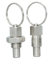 Goupille filetée à épaule en acier inoxydable avec poignée à anneau fendu, goupille à dégagement rapide, grade A2-70 pour applications mécaniques