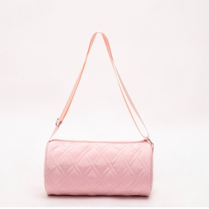 กระเป๋าสะพายไหล่ผ้าควิลท์สีชมพูแฟชั่นสำหรับผู้หญิง - Product Image 1