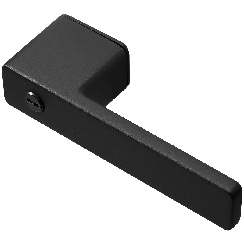 Matt Black Aluminum Alloy Privacy Access Square Extremely Minimalist Door Handle Design Handles For Wooden Doors