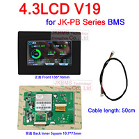 JIKONG JKBMS V19 BMS Écran tactile LCD de 4.3 pouces Android 9.0 OS 64GB RAM Stockage d'énergie Câble 50CM