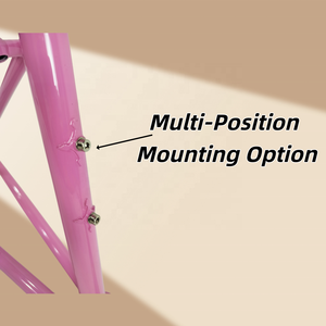 Vélo de route vintage Worldcycle HL20CRMO 26 pouces rose brillant en acier Cr-Mo, cadre et fourche à pignon fixe, avec logo couleur personnalisé - Product Image 4