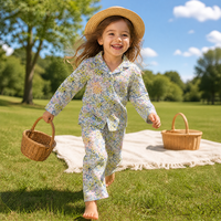 Tissu imprimé 100 % coton écologique en gros, motif floral délicat, doux, pastel, impression personnalisée OEM, pour vêtements de bébé et textile de maison