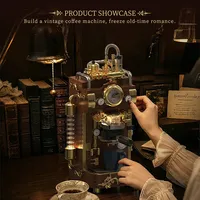 Huiji H1026 2026 Nuevo MOC Clásico, Diseño Creativo Retro, Máquina de Café a Vapor, Ladrillos de Construcción, Regalos para Adultos, 1091 Piezas, Juego de Bloques de Construcción