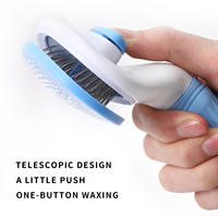 Brosse Démêlante Autonettoyante pour Toilettage d'Animaux, Brosse de Massage pour Chats et Chiens à Poils Courts et Longs