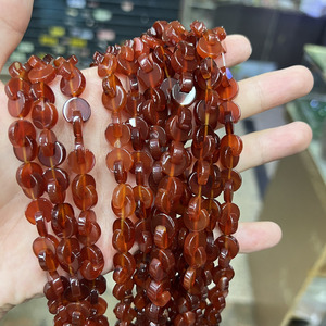 Plusieurs tailles croix lune Agate rouge Agate noire perles forme perles de pierre en vrac Bracelet perle - Product Image 4