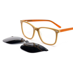 Occhiali con Clip Magnetica in Acetato, Stile Quadrato, Lenti Sfumate Personalizzabili, Produttore OEM ODM - Product Image 4