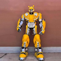 Costume de mascotte robot LED lumineux pleine couleur sur mesure pour performance humaine