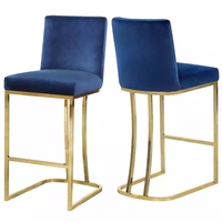 Chaise de salle à manger nordique de luxe moderne, chaise de bar minimaliste avec dossier en acier inoxydable, idéale pour hôtel et salon