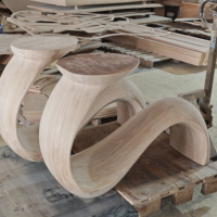 Table console en bois massif de peuplier naturel, forme unique et élégante, pour hôtel et salon – Collection 2026 du fabricant Creative Hallway Furniture