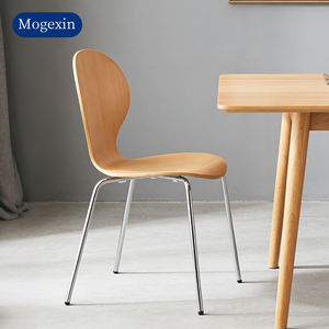 French for <b>Chair</b> Wood Dining <b>Chair</b> Cream Seat Modern Minimalist Design Metal Legs Home Furniture for Villa and Restaurant Use - Product Image 4