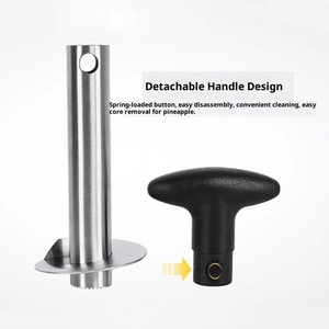 Couteau manuel en acier inoxydable pour éplucher <span class=keywords><strong>et</strong></span> retirer le cœur d'ananas avec extracteur de noyau <span class=keywords><strong>et</strong></span> séparateur de fruits – Outil sûr pour légumes - Product Image 4