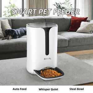 Distributeur automatique de nourriture pour animaux de compagnie 6L, distributeur de nourriture portionnée programmable, écran LCD, machine d'alimentation moderne pour chats et chiens - Product Image 2