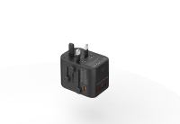 Adaptateur tout-en-un 65W Chargement rapide 2 ports USB QC-18W et 3 ports Type-C Prise standard européenne Adaptateur de voyage universel