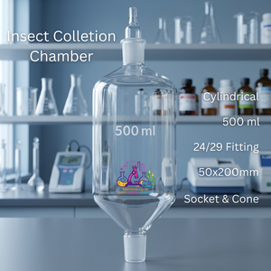 Frascos de Laboratorio de 500 ml, Cilíndricos, para Recolección de Insectos, de Vidrio de Grado Laboratorio, con Junta de Encaje 24/29, Recipiente para Muestras - Product Image 2