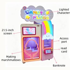 New Commercial Digital Automatic Cotton <b>Candy</b> Vending Machine <b>Rainbow</b> Design <b>Candy</b> Floss Maker with Touch Screen - Product Image 3