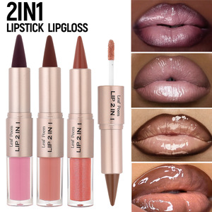 Lápiz Labial Mate de Doble Punta Personalizado, Brillo Labial, Espejo Labial, Herramienta de Maquillaje Líquido de Estilo Moderno con Ingredientes Minerales, Empaquetado en Caja - Product Image 1