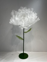Grande ouverture électromécanique fermeture lampe géante en papier fleur de soie mécanique artificielle décoration de scène de mariage lumière LED