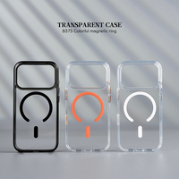 Coque de téléphone transparente JOYPORODO B375 AI avec bouton pour iPhone 17 Series, étui magnétique transparent pour iPhone 17 Pro Max