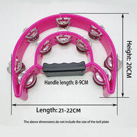 Hot Selling Durable Plastic Colorful Handheld Jingle Bells with Double Row Metal Jingles for Kids Music Education and Party Fun