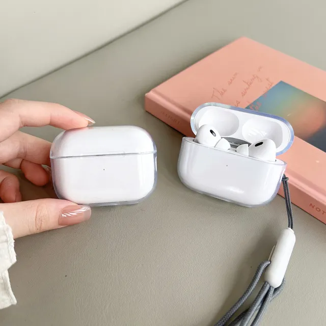 Clear Earbuds Case for AirPods 3 4 1/2 Transparent Soft TPU Wireless Earphone Protective Cover for AirPods Pro 2 3 with Strap