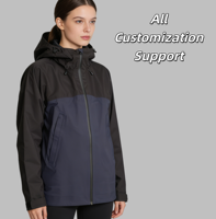 Veste de pluie légère pour femme, 100 % polyester, imperméable, coupe-vent, respirante, pour la randonnée en extérieur, avec col montant et fermeture éclair