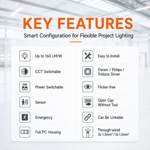 <span class=keywords><strong>Luminaire</strong></span> LED haute efficacité résistant à l'humidité IP65, boîtier entièrement en PC, éclairage tri-étanche pour éclairage de <span class=keywords><strong>sous</strong></span>-<span class=keywords><strong>sol</strong></span> - Product Image 2