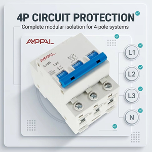 Mini Interruptor Automático MCB de CA 1P 2P 3P 4P <span class=keywords><strong>10A</strong></span> 16A 20A 25A 32A 40A 50A 63A, Disyuntor Miniatura de 240V/415V CA con Protección LI - Product Image 3