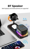 Chargeur sans fil magnétique 3-en-1 2025 et haut-parleur Bluetooth 25W avec refroidissement semi-conducteur, chargeur de téléphone portable de bureau avec affichage de l'heure